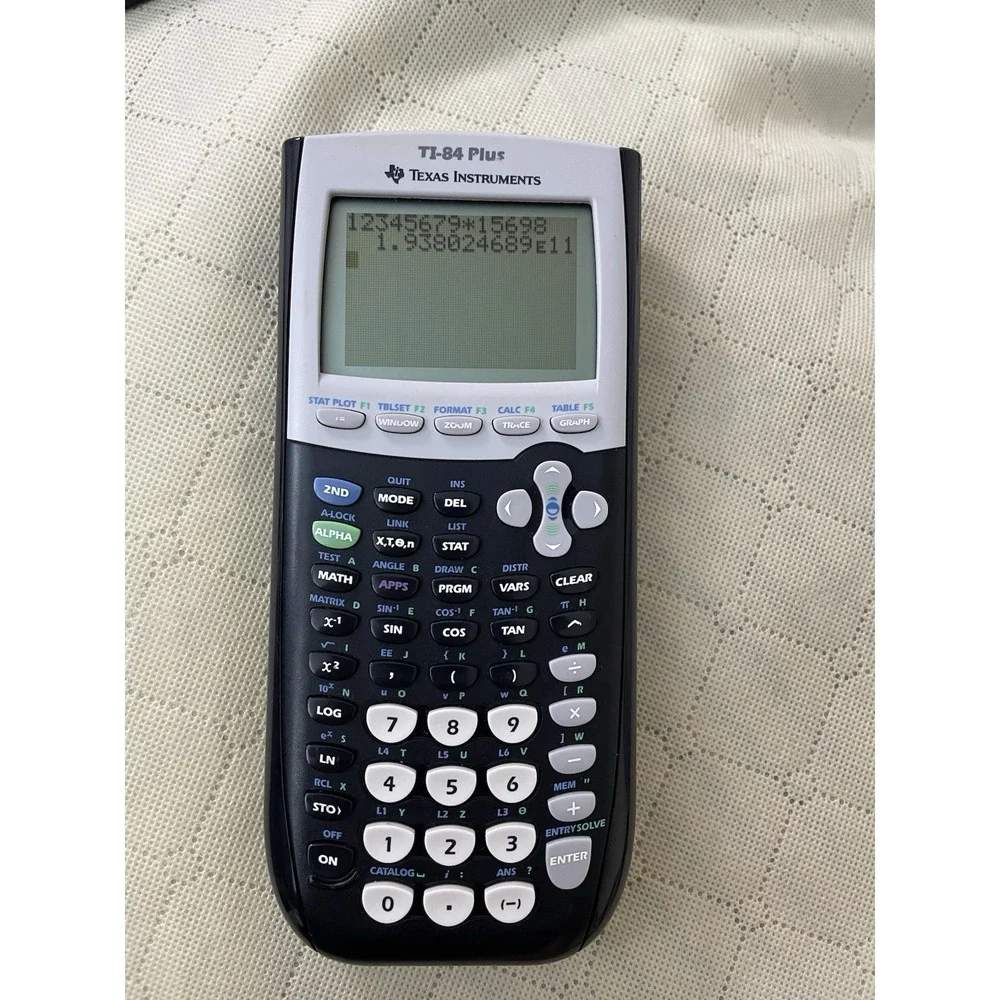 Texas Instruments TI-84 Plus Graphing Calculator w/ Slide Cover, LCD, Battery